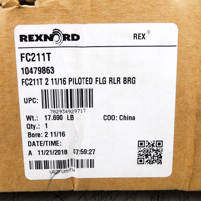 Rexnord Flanged Cartridge Blocks PT Select Spherical Roller Bearing FC211T