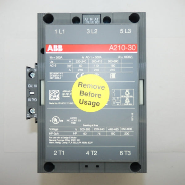 ABB 3-Phase Contactor A210F-30-11-86