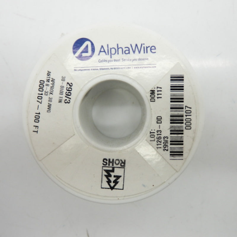 Alphawire 100ft Solid Tinned Copper Hook-Up Wire 299/3 299/3 SV005