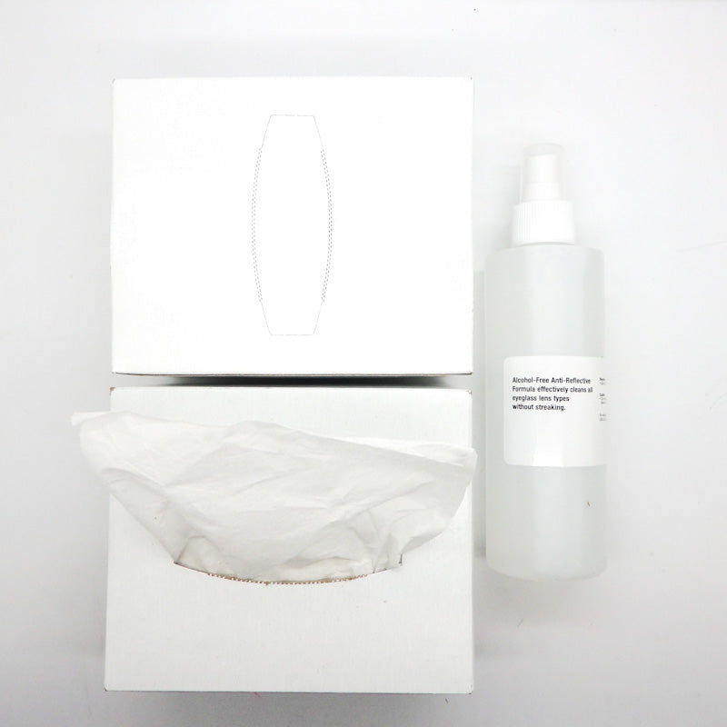 Lens Cleaning Station - Includes 237ML Anti-Fog Anti-Static Solution 600 Tissues