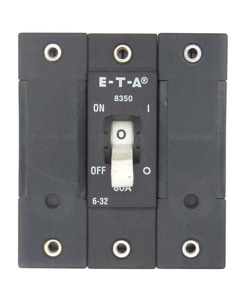 E-T-A Magnetic 80A 3-Pole Circuit Breaker 8350-AD3B-MGCD-902024