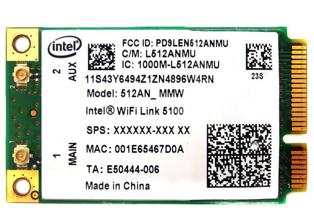 IBM Lenovo ThinkPad T400 Intel 512AN-MMW Wireless LAN Card 43Y6494