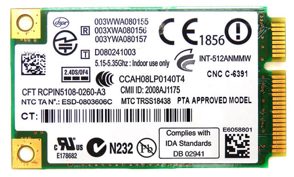 IBM Lenovo ThinkPad T400 Intel 512AN-MMW Wireless LAN Card 43Y6494