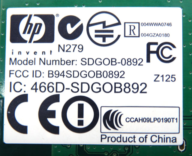 HP OfficeJet Pro 8500 Wireless Card Board Model: SDGOB-0892 1150-7939