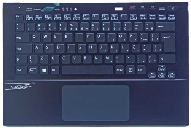 Sony VAIO SVS131 Series Black Brazilian KeyBoard Assembly w/ Scratched Logo 9Z.N6BLF.201