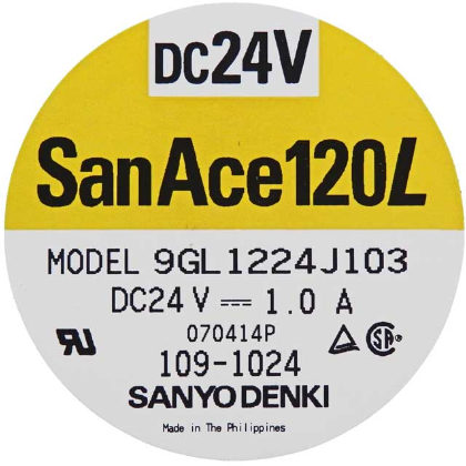 Sanyo Denki SANACE120L DC24V 1.0A Fan Assembly 9GL1224J103