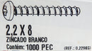 Ciser 1000 Pack 2.2mm x 8mm Pan Head Philips Screws 34505701
