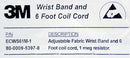3M Blue Anti Static Wrist band 6 Foot Coil Cord 1 Meg Resistor ECWS61M-1