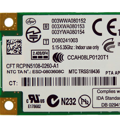 Lenovo Intel WiFi Link 5300 802.11a/b/g/n Network Mini PCIe Wireless Card 43Y6459