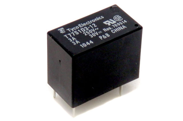 Tyco Electronics T77 Series SPST-NO 12VDC 3A Power Relay T77S1D3-12