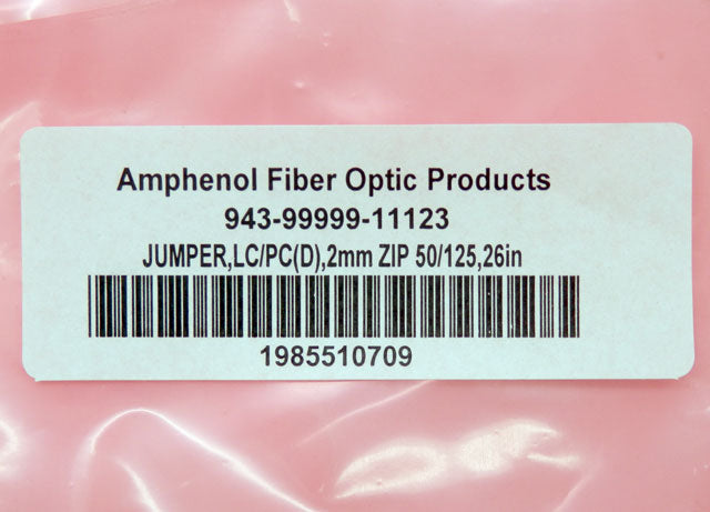 Amphenol Fiber Optic 26 Inch Jumper LC/PC(D) 2mm ZIP 50/125 943-99999-11123