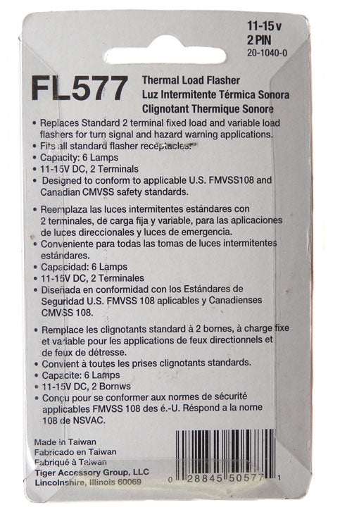 Blazer FL577 2 Prong 12V Thermal Turn Signal Flasher Relay 20-1040-0