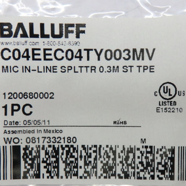 Balluff 0.3M 4-Pole Micro In-Line Splitter C04EEC04TY003MV