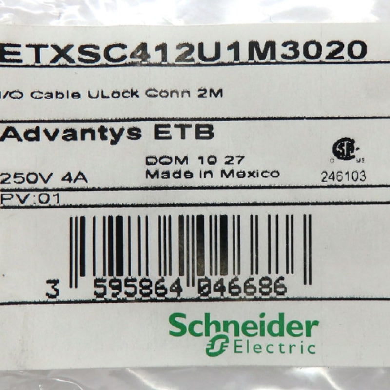 Schneider Electric 2M Advantys ETB Ultra Lock Connector I/O Cable ETXSC412U1M3020