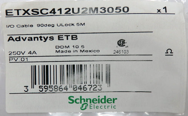 Schneider Electric 5M Advantys 90 Deg Ultra Lock Connector Cable ETXSC412U2M3050