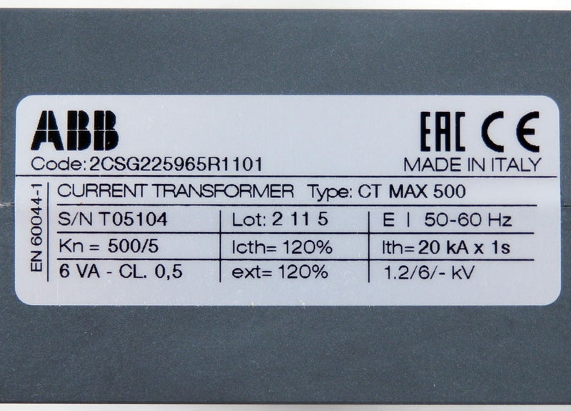 ABB CT MAX Series 500A 50-60Hz DIN Rail Current Transformer CTMAX500