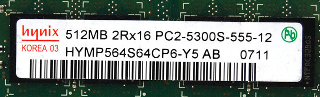 Hynix HYMP564S64CP6-Y5-2 512MB SODIMM PC2-5300 DDR2