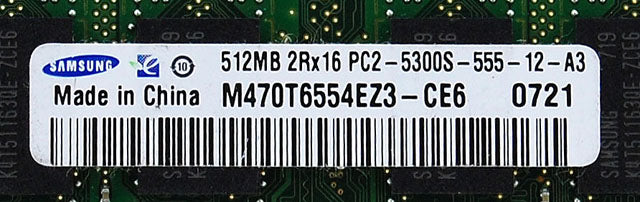 Samsung 512MB PC2-5300 Laptop Memory SODIMM 667MHz DDR2