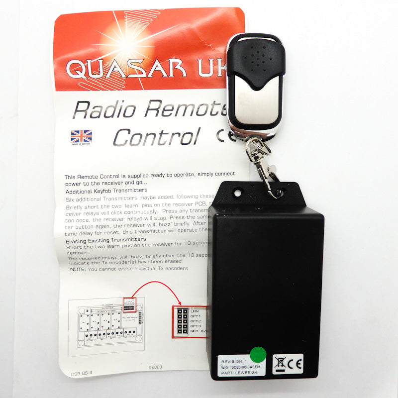 Quasar Key Fob Wireless Remote Control System & Kit LEWES-S4
