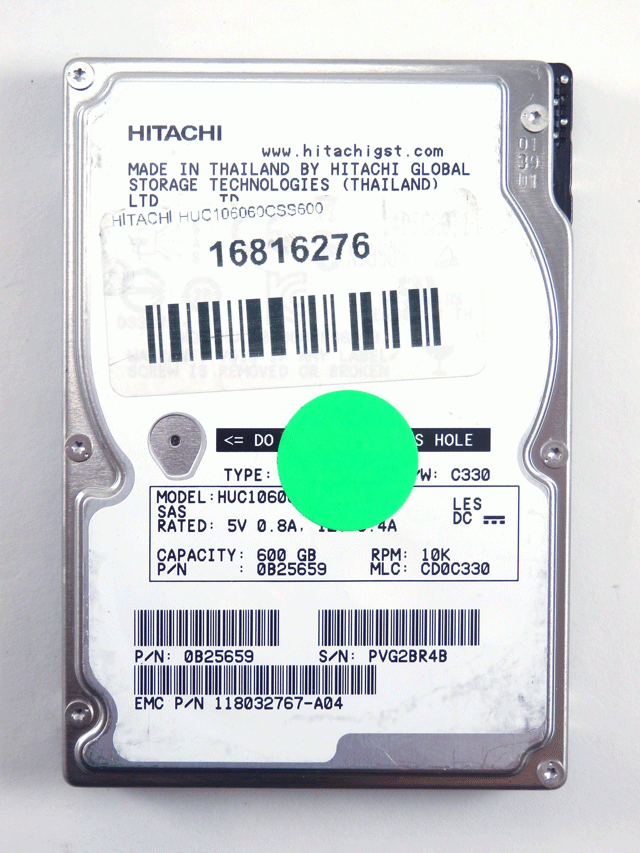 Hitachi 600GB 10K SAS 6GB/s 2.5" Hard Drive HUC106060CSS600 EMC 118032767-A04