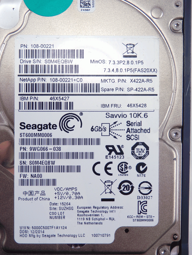 Seagate ST600MM0006 600GB 10K SAS 6GB/s 2.5" Hard Drive w/ Tray IBM 46X5427