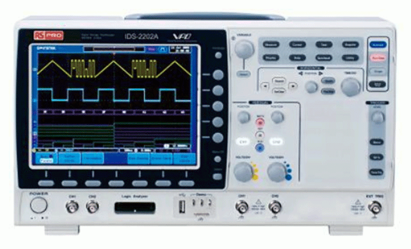 RS Pro 300MHz 2-CH Multi-Lingual Digital Storage Oscilloscope IDS-2302A 124-0232