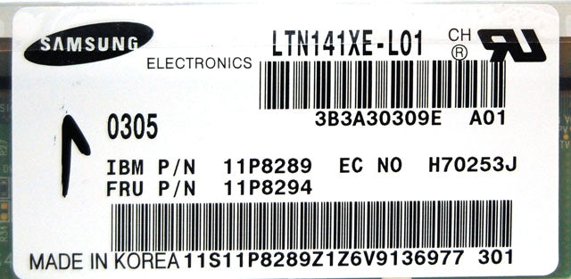 IBM Thinkpad T30 11P8294 14.1 Inch XGA LCD Samsung LTN141XE-L01