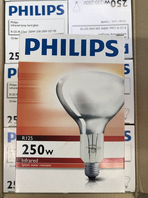 Philips E27 ES Clear Infrared Splash Water Resistant Radiator Lamp
