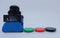 IDEC Control Unit Pushbutton Switch Flush w/ Black/Red/Green Caps AOW110-BGR