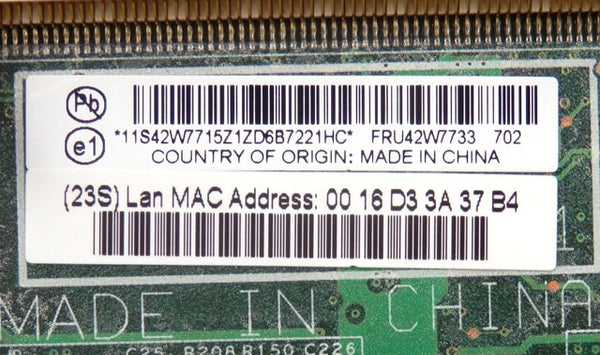 IBM Lenovo ThinkPad R60 R60E Replacement Motherboard FRU 42W7733