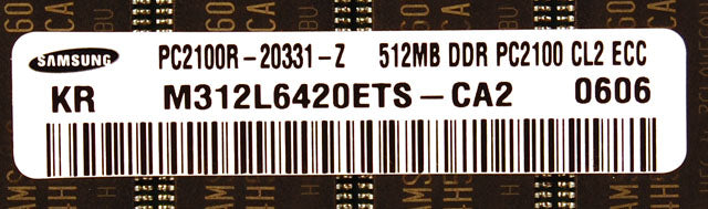 Samsung 512MB PC2100 DDR SDRAM ECC M312L6420ETS-CA2