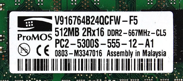 HP 461948-001 512MB Laptop SODIMM PC2-5300 DDR2 667Mhz