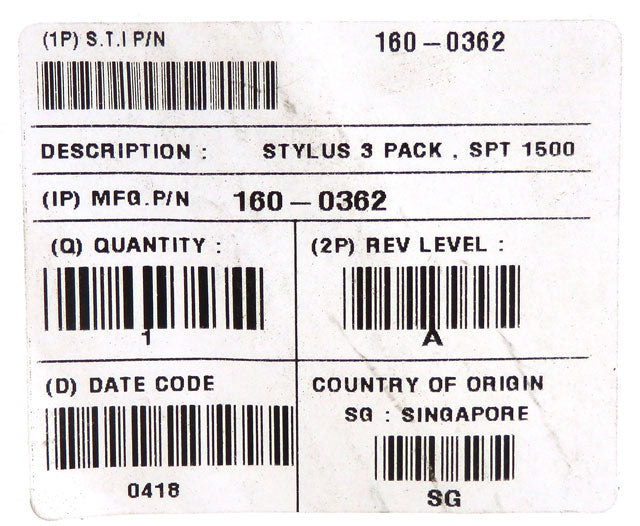 3 Pack of Symbol SPT 1500-1800 PPT 2700-2800 Stylus Pointers 160-0362